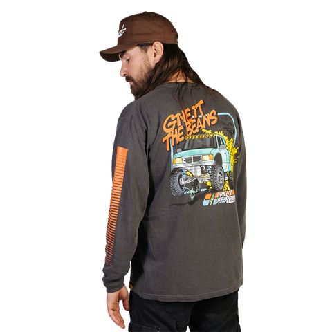 Give It The Beans Baja Long Sleeve - Washed Black