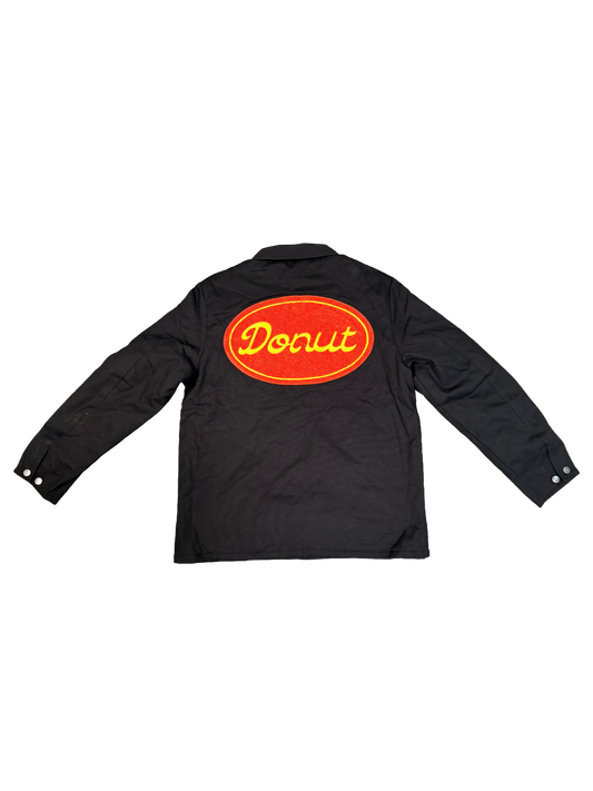 Donut Oval Script Chore Coat Black