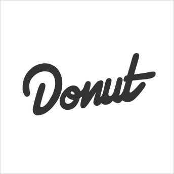 Donut Sticker - 6" - Black