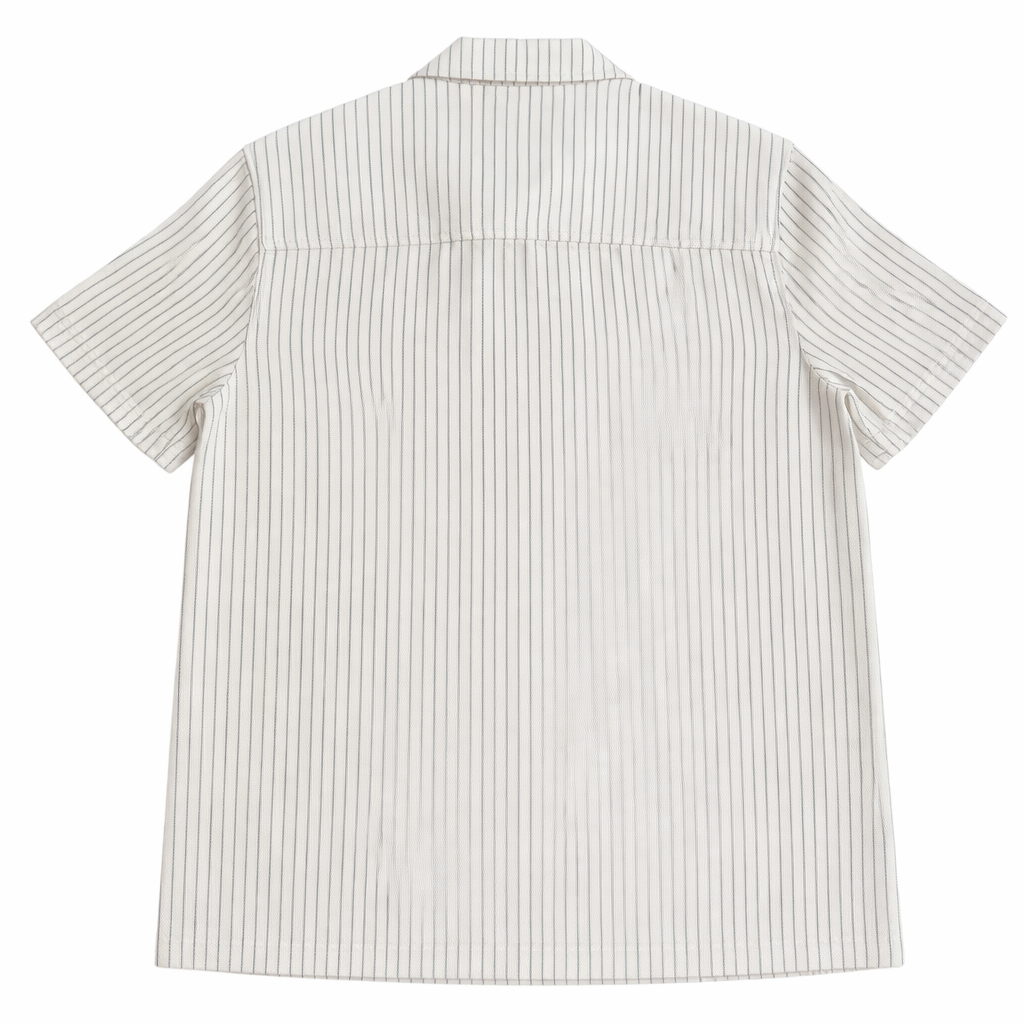 Donut Pinstripe Qtr Zip Workshirt Natural