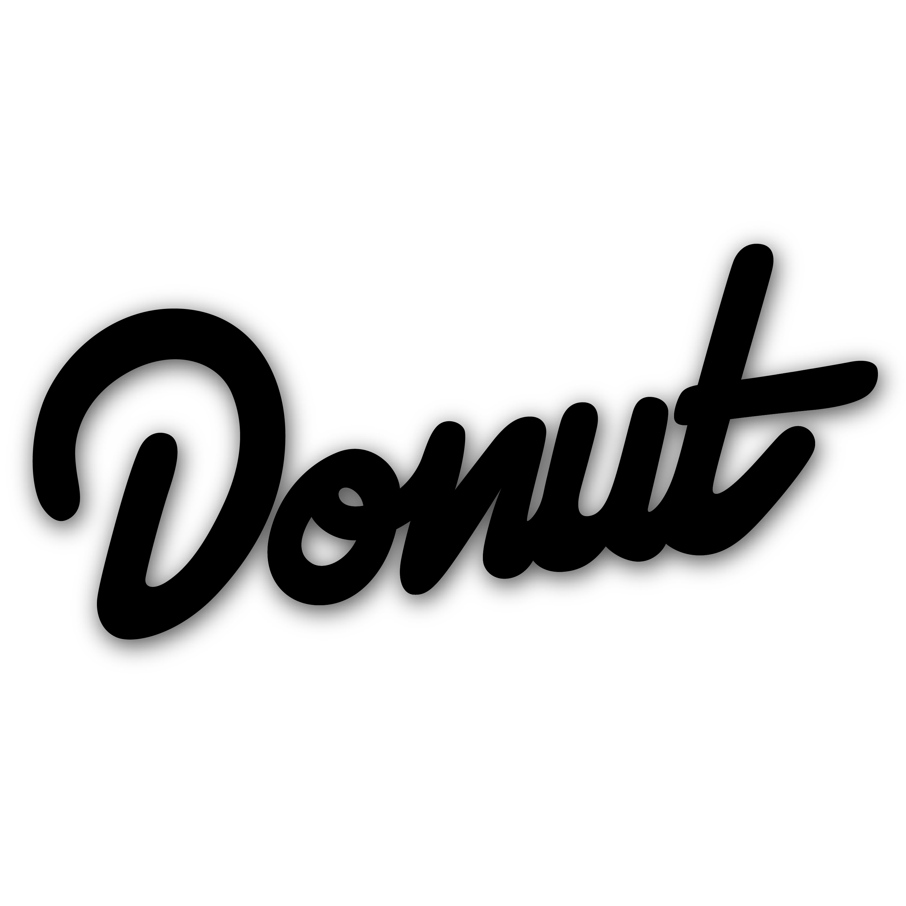 Donut Sticker - 6 in - Black