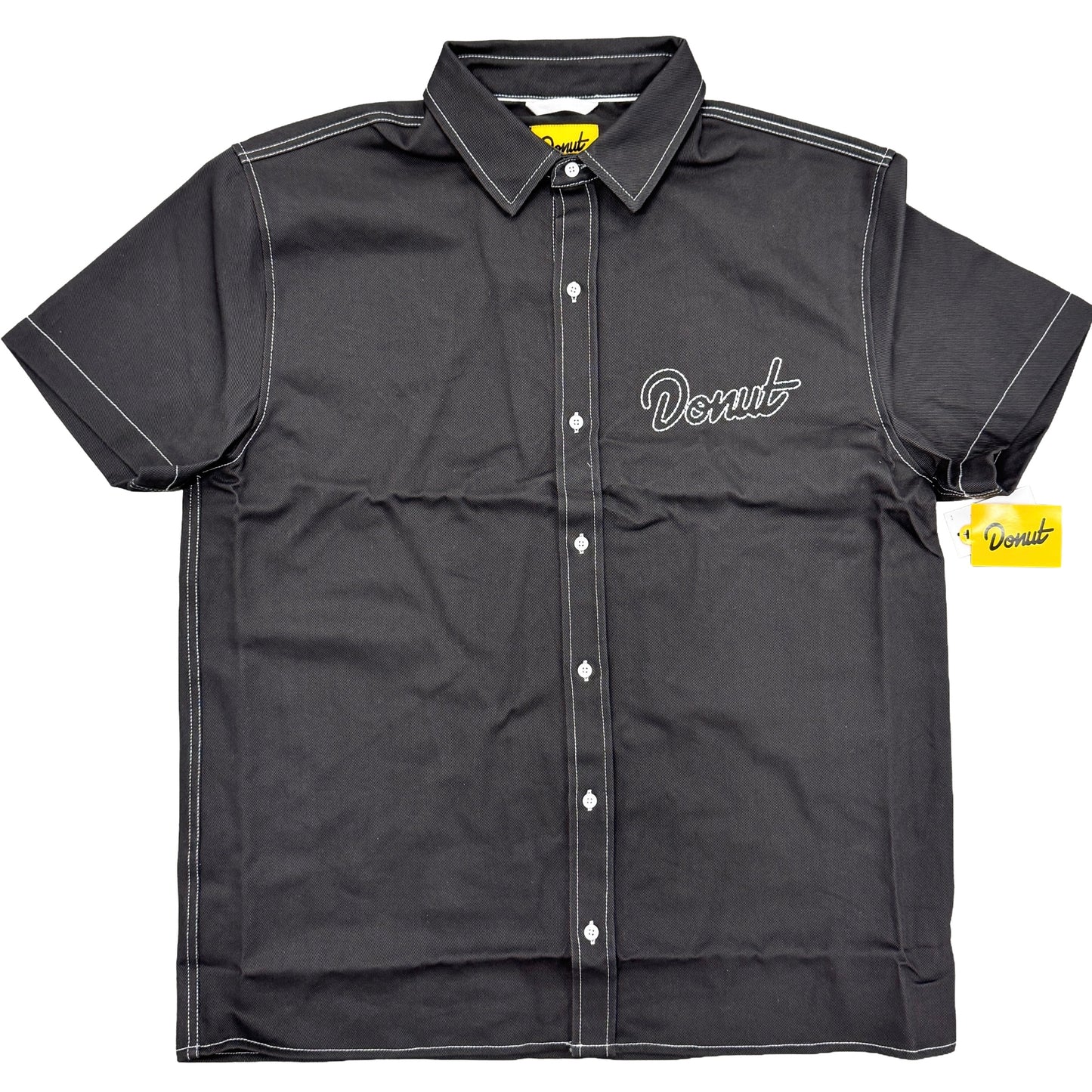 Donut Black Shop Short Sleeve Work Shirt