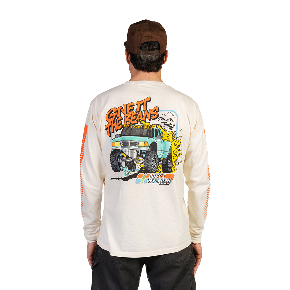 Give It The Beans Baja Long Sleeve - Natural Model 2