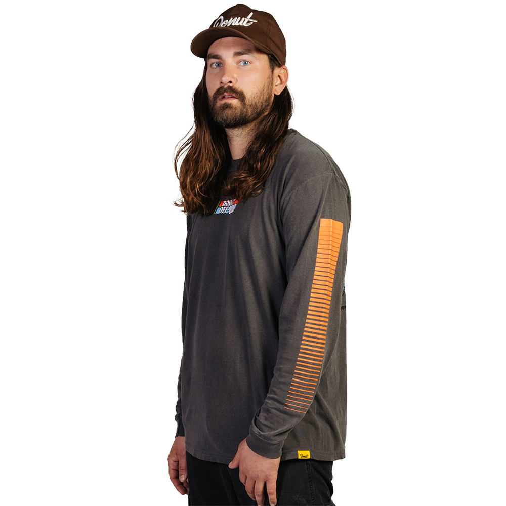 Give It The Beans Baja Long Sleeve - Washed Black Model 2