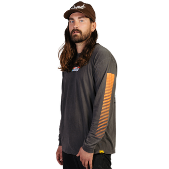 Give It The Beans Baja Long Sleeve - Washed Black Model 2