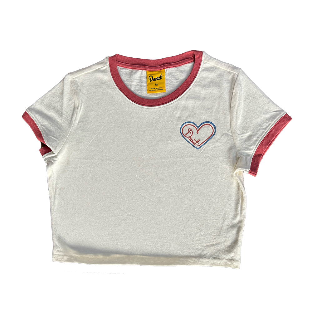 Heart Ringer Crop T-Shirt