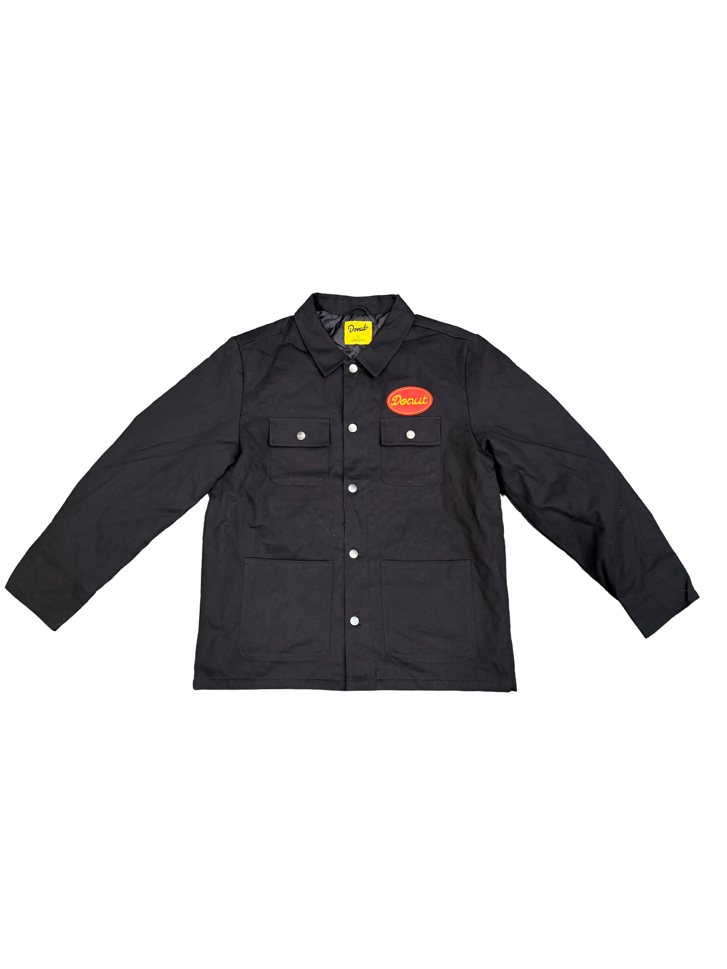 Donut Oval Script Chore Coat Black