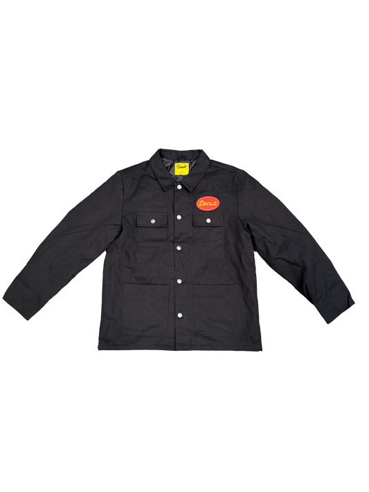 Donut Oval Script Chore Coat Black