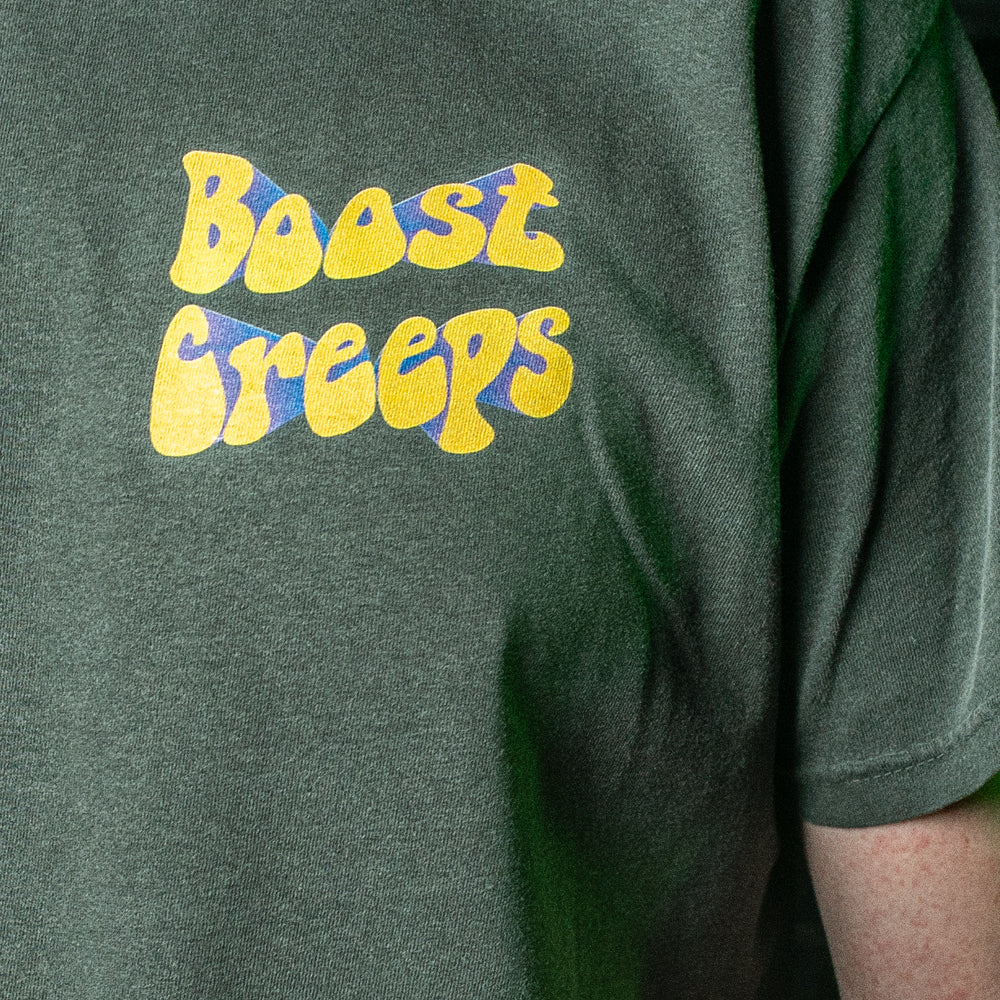 Alternate close up image of front pocket print. 