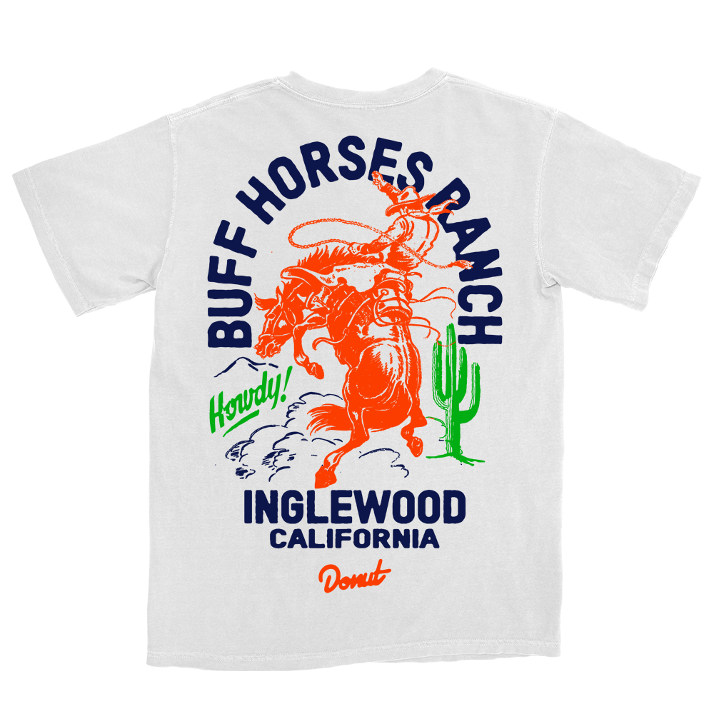 Buff Horses Ranch T-Shirt - White Back