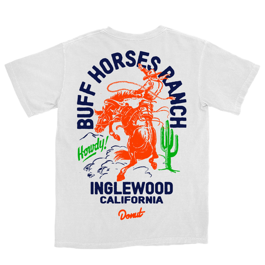 Buff Horses Ranch T-Shirt - White Back