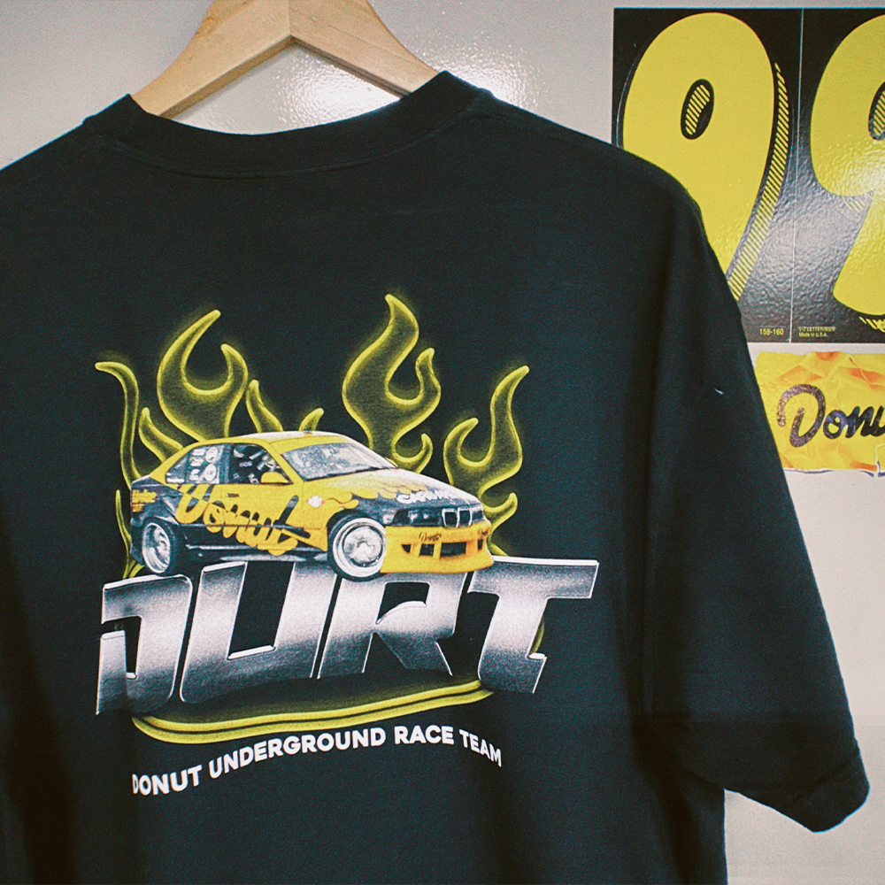 Donut Underground Race Team T-Shirt In Use 5