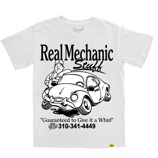 Real Mechanic Stuff Give It A Whirl T-Shirt - White