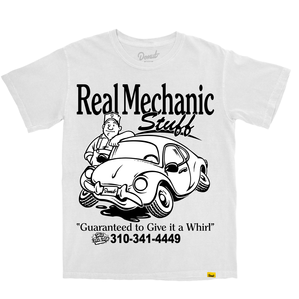Real Mechanic Stuff Give It A Whirl T-Shirt - White