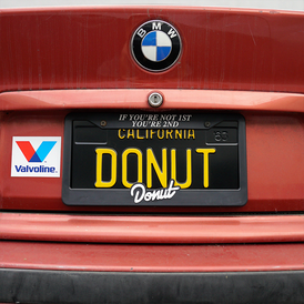 Donut Racing USA License Plate Frame In Use 1