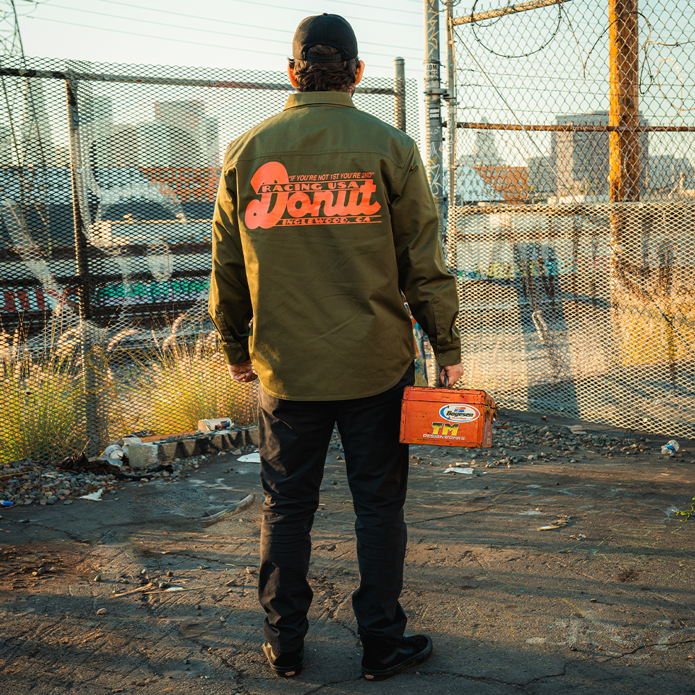 DONUT RACING USA LONG SLEEVE WORK SHIRT In Use 1