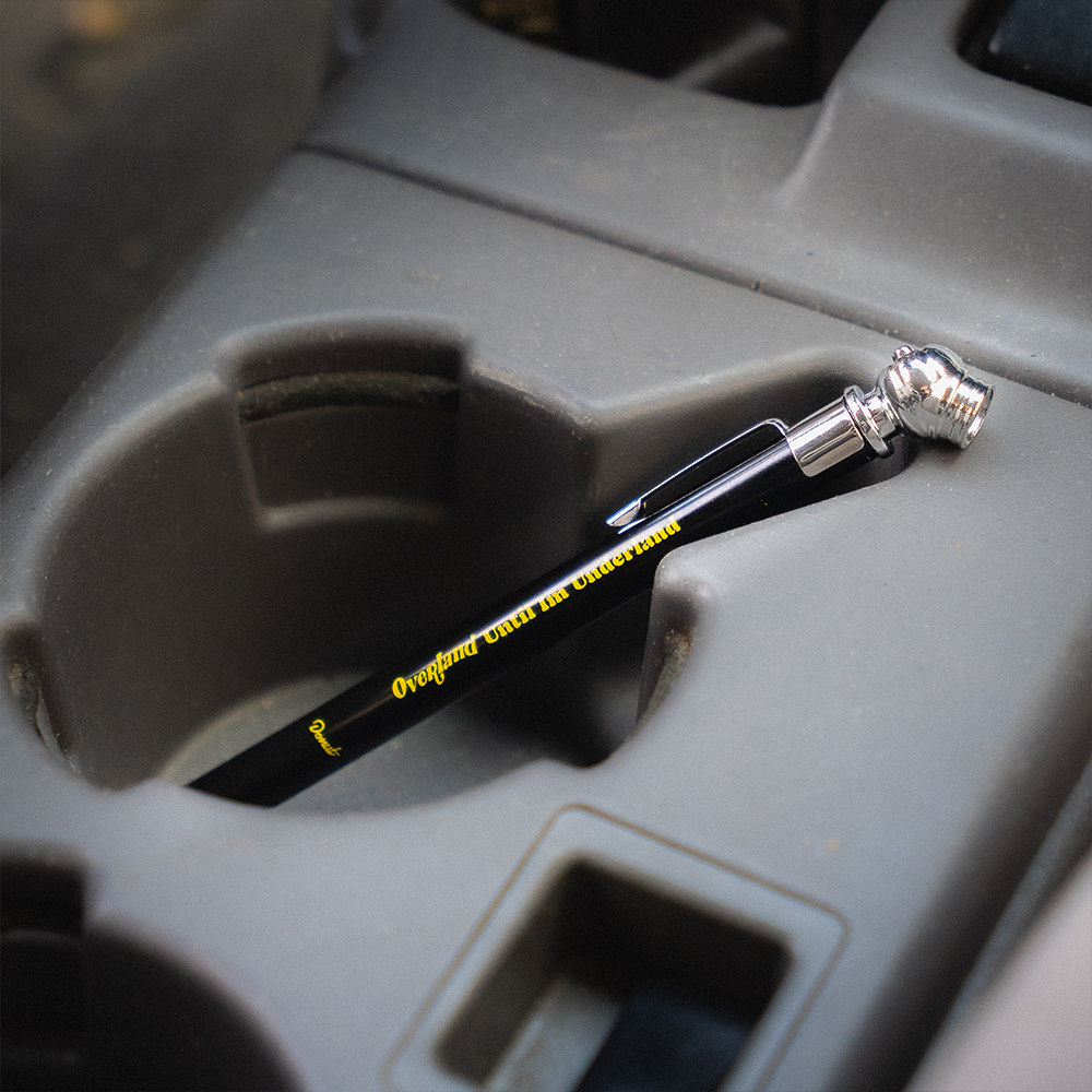 Overland Until I'm Underland Tire Pressure Gauge - In Use 3