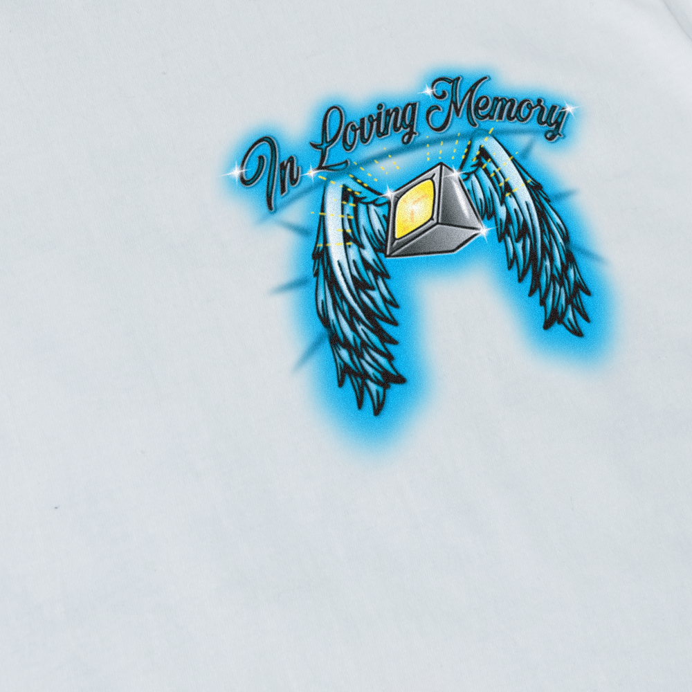 RIP Pop Up Headlights T-Shirt - White - Detail