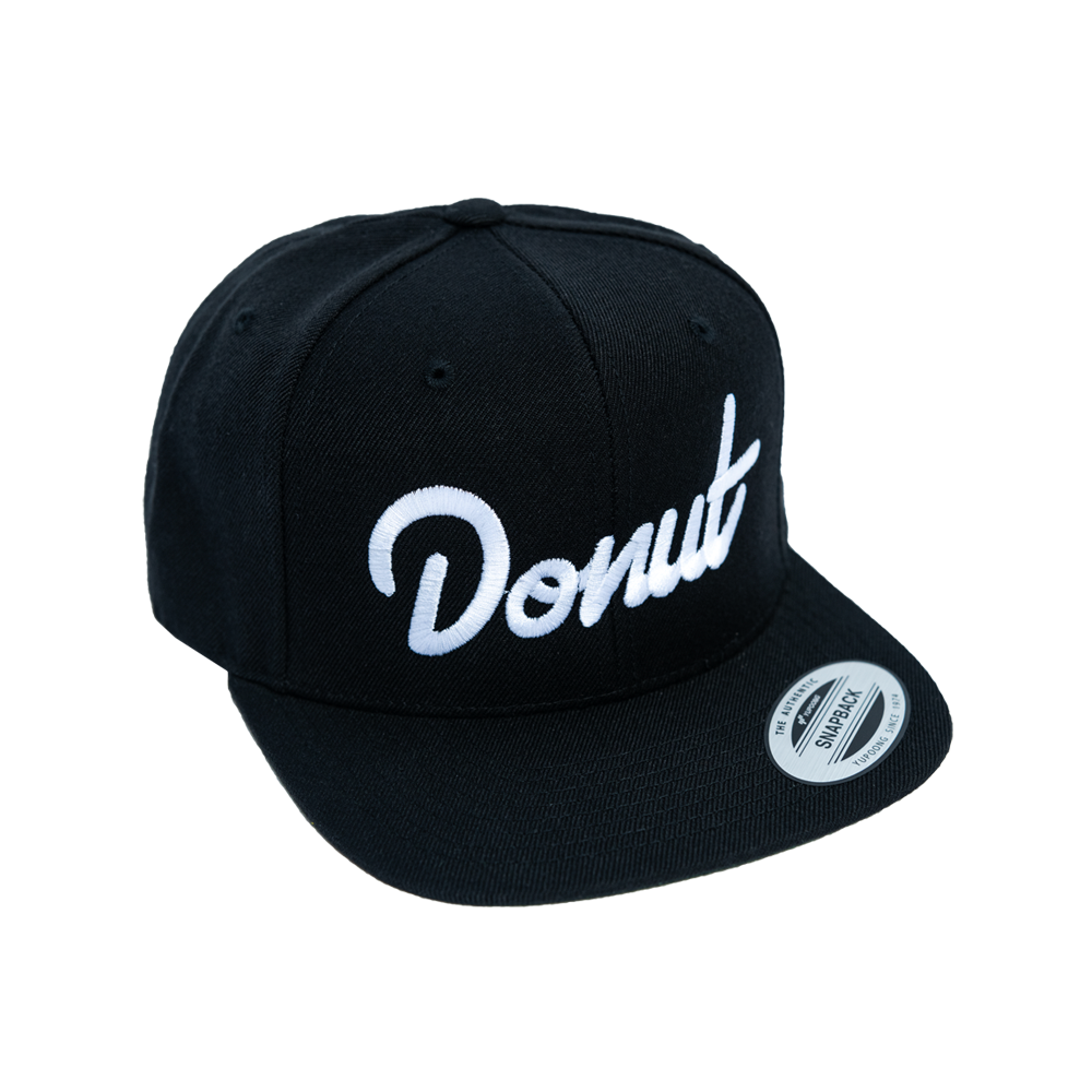 Donut Snapback Hat - Black Front