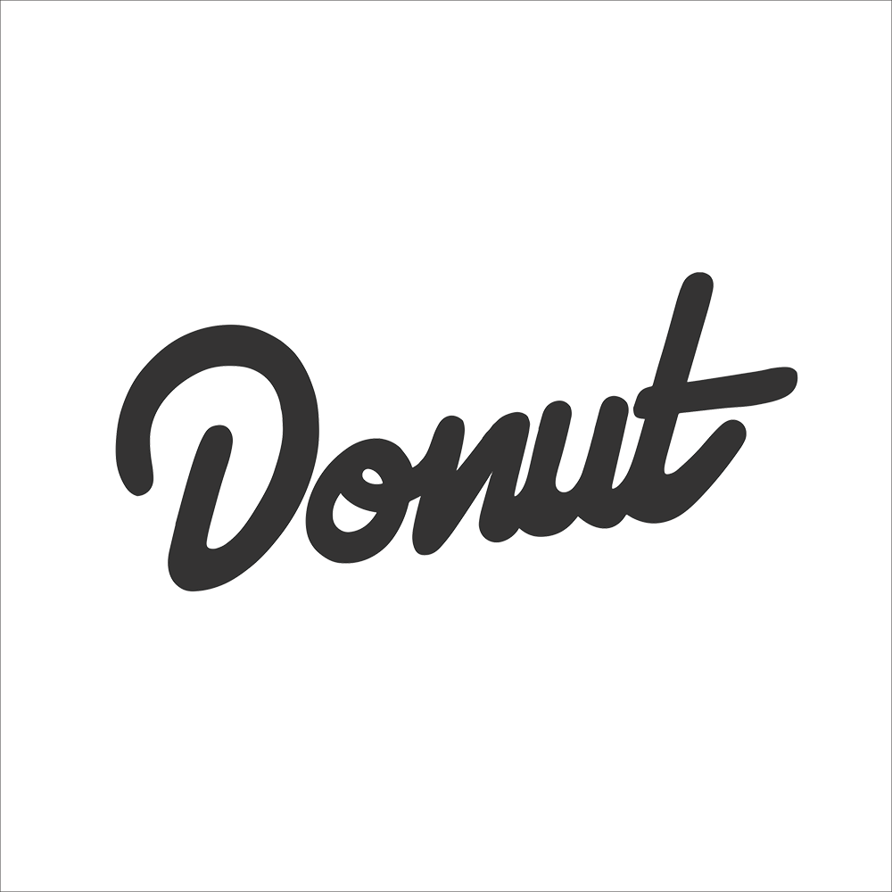 Donut Sticker - 6" - Black