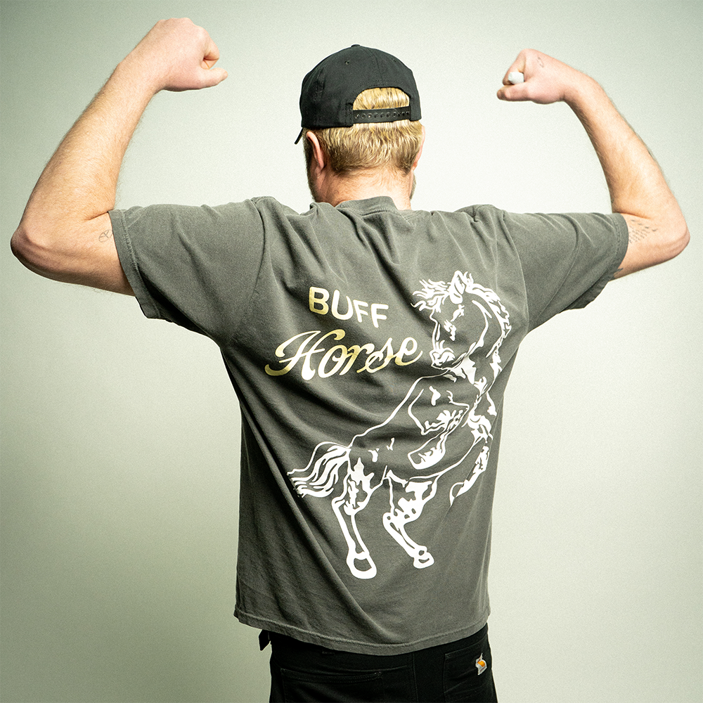 Big Buff Horse T-Shirt - Black Model 5