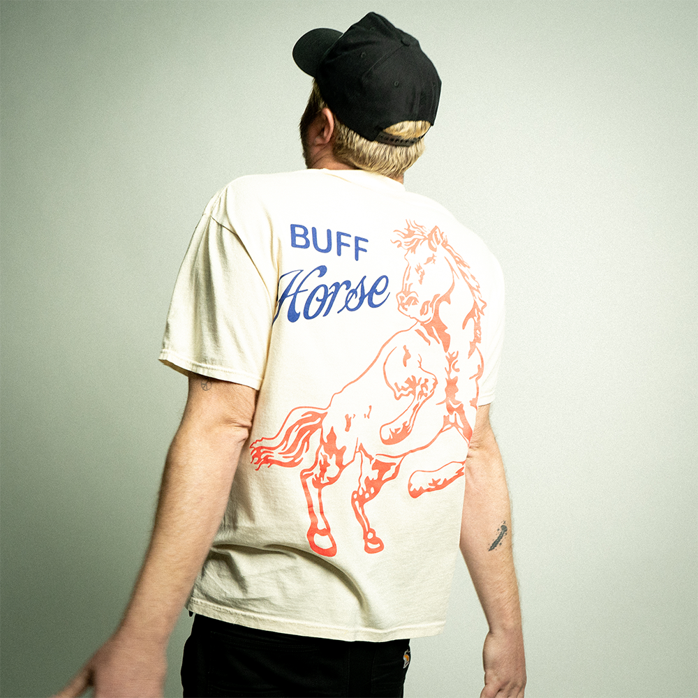 Big Buff Horse T-Shirt - Natural Model 4